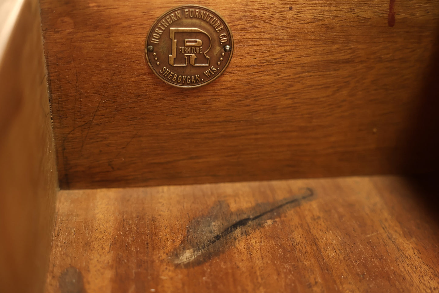 Carved Walnut 1-Drawer End Table