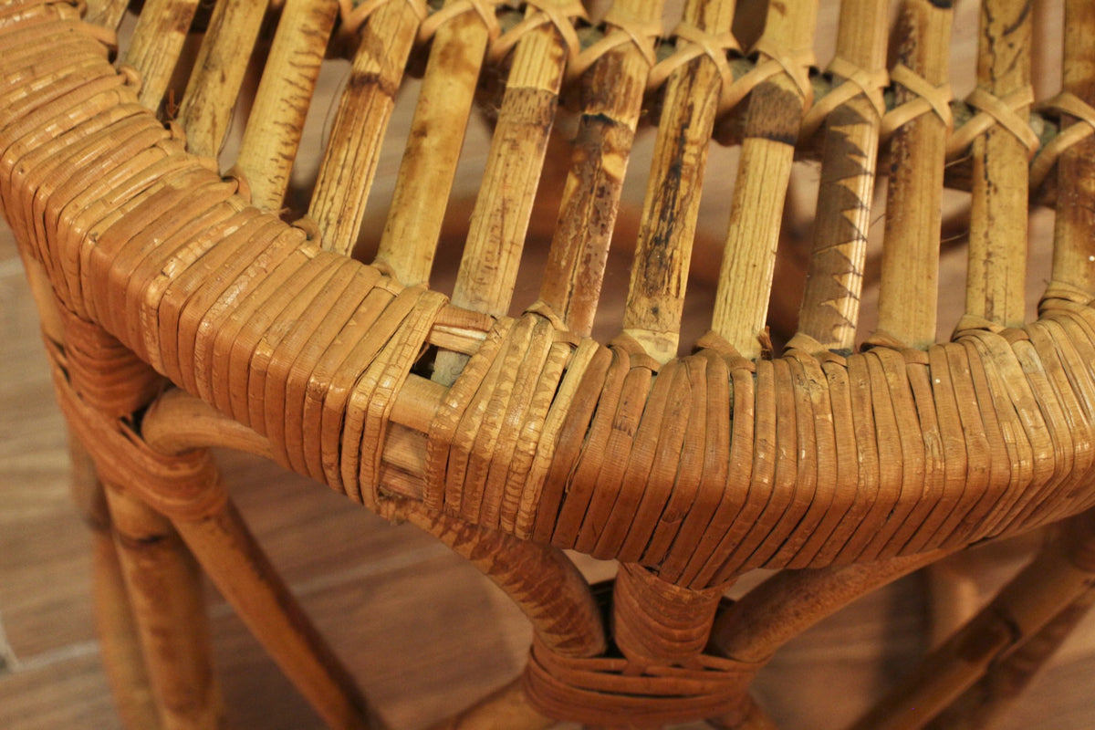 Bamboo & Rattan Side Table