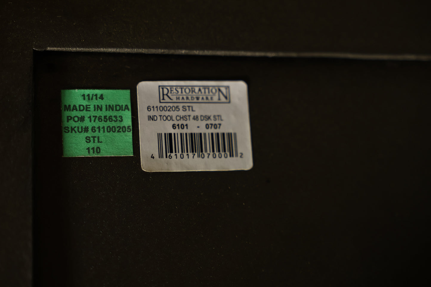 Restoration Hardware "Tool Chest" Metal Desk - ONLINE ONLY