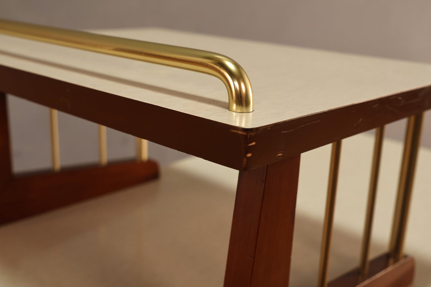 Atomic Laminate & Gold Stepback Table
