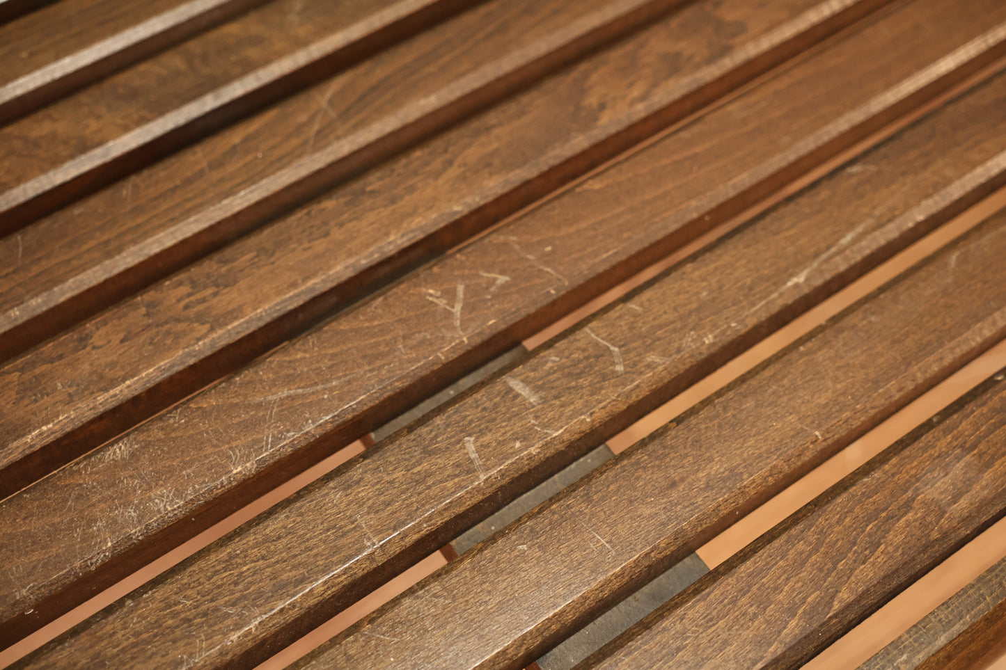Classic Dark Walnut Slatted Coffee Table