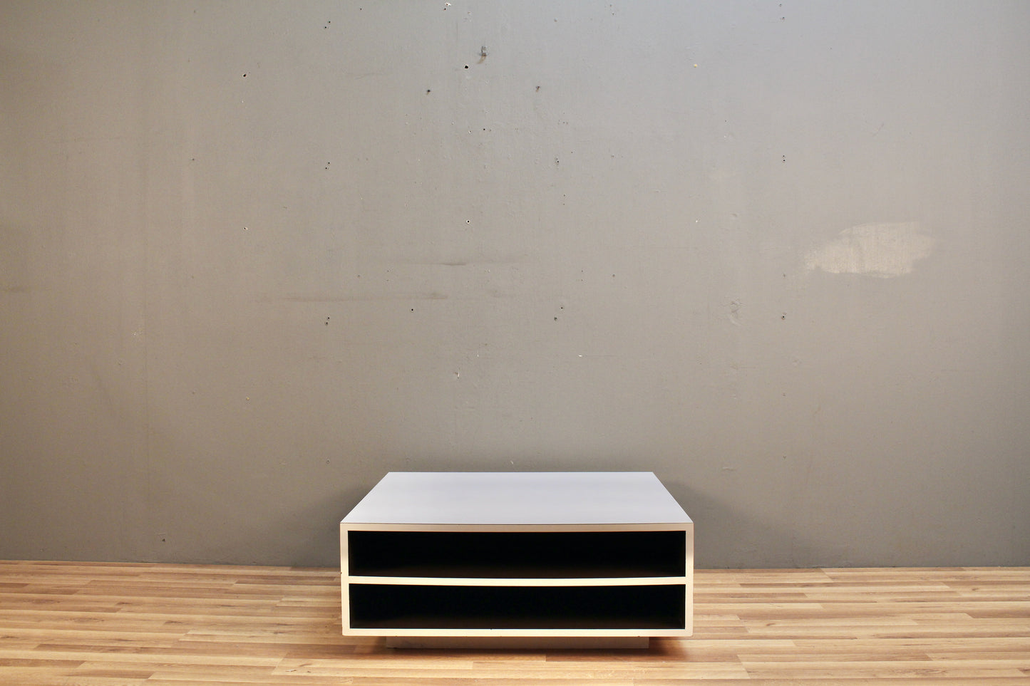 White Laminate Square 2-Tier Coffee Table - ONLINE ONLY