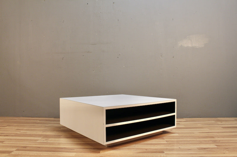 White Laminate Square 2-Tier Coffee Table - ONLINE ONLY