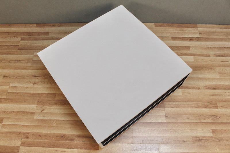 White Laminate Square 2-Tier Coffee Table - ONLINE ONLY
