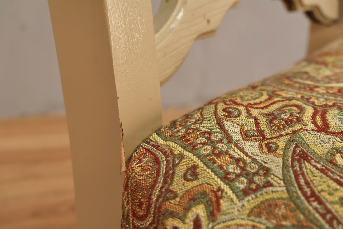 Mid Century Cane & Paisley Armchair