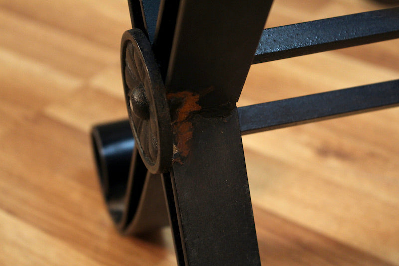 Glass-Top "X" Side Table - ONLINE ONLY
