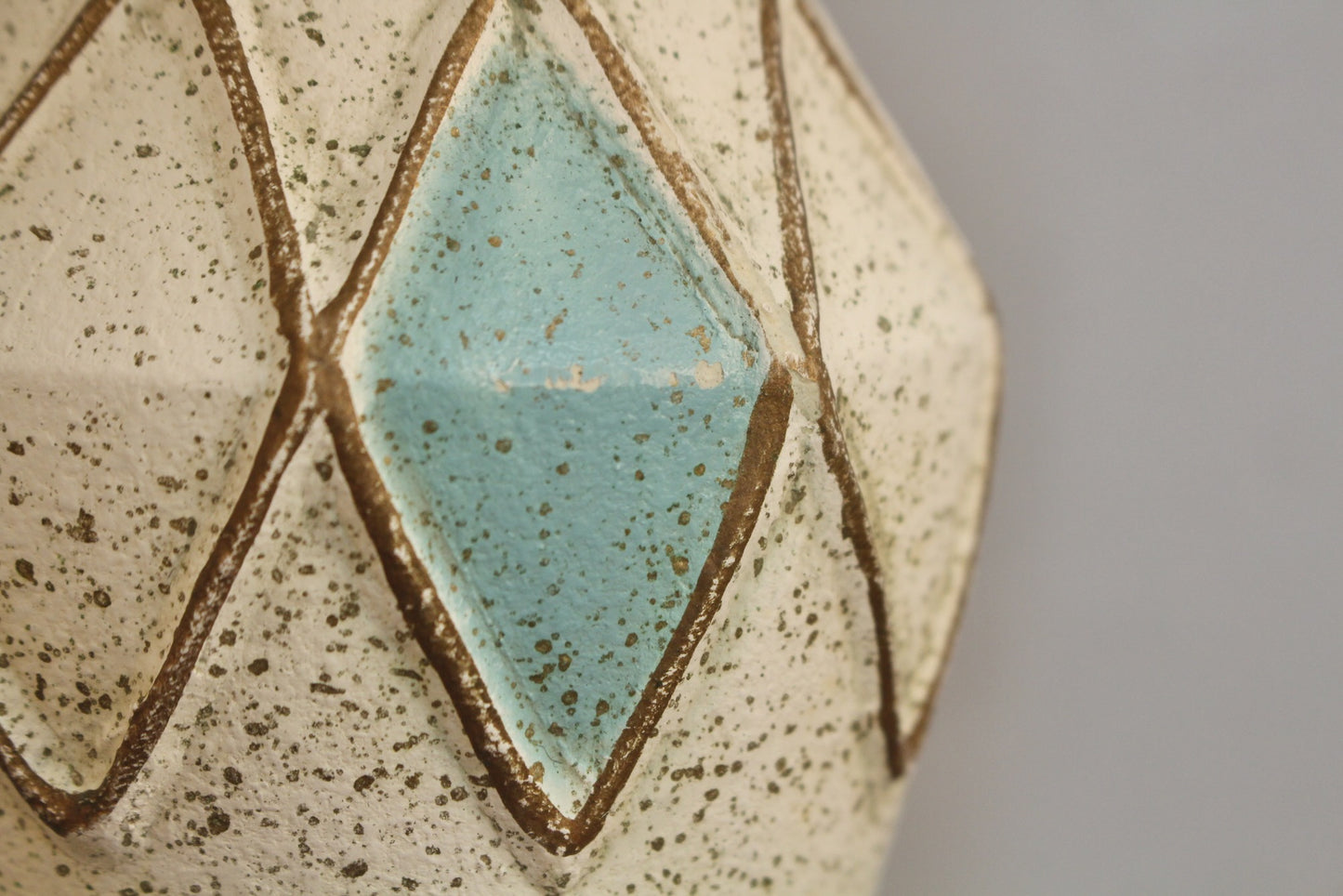 White & Blue Argyle Chalkware Table Lamp