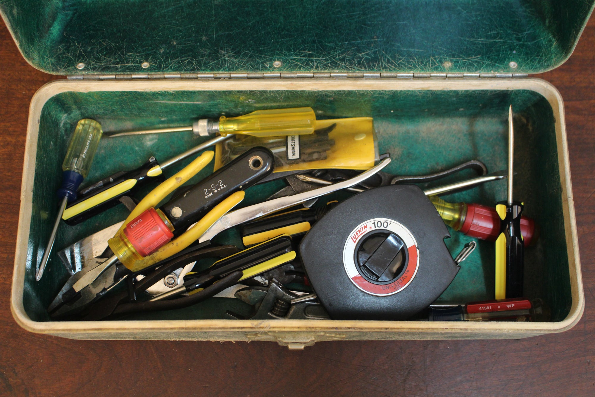 Green Fiberglass Tackle Box with Assorted Tools – Furnish Green