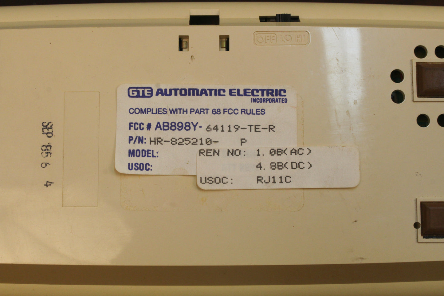 GTE 1980s In-Line Touchtone Phone