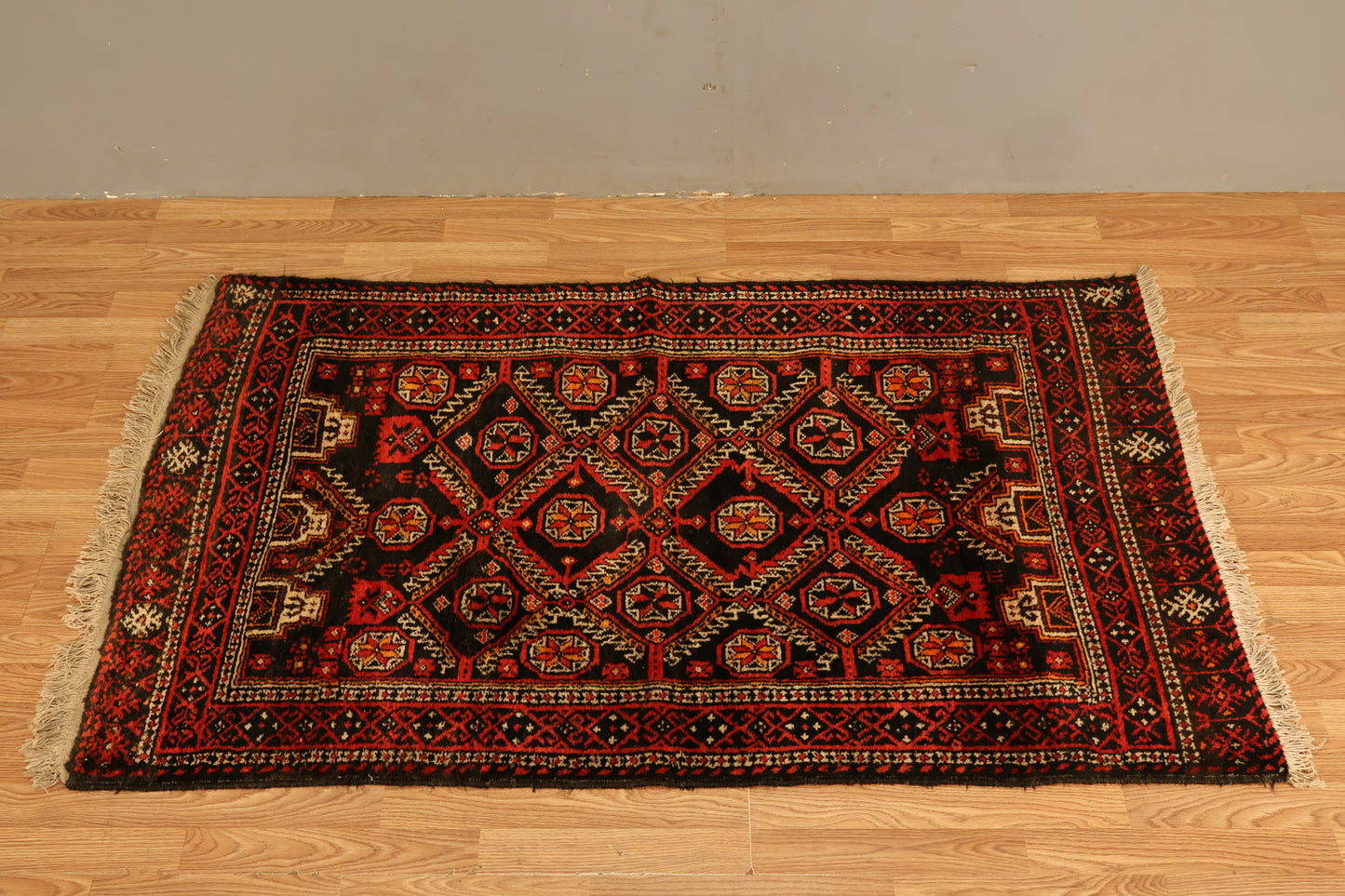 Large Black & Red Rug