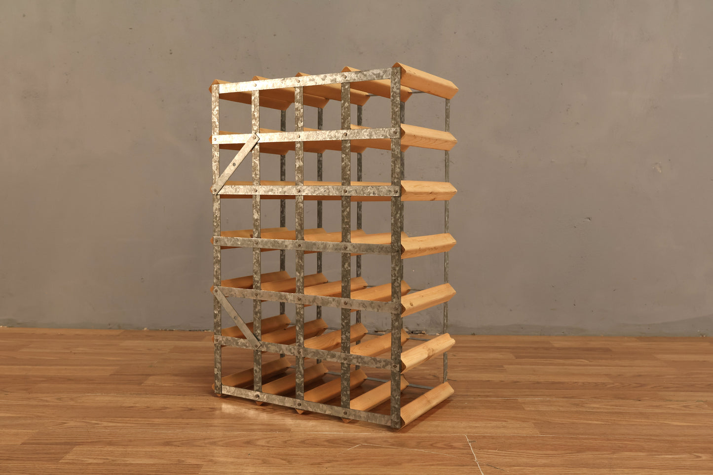 Wood & Metal Wine Rack