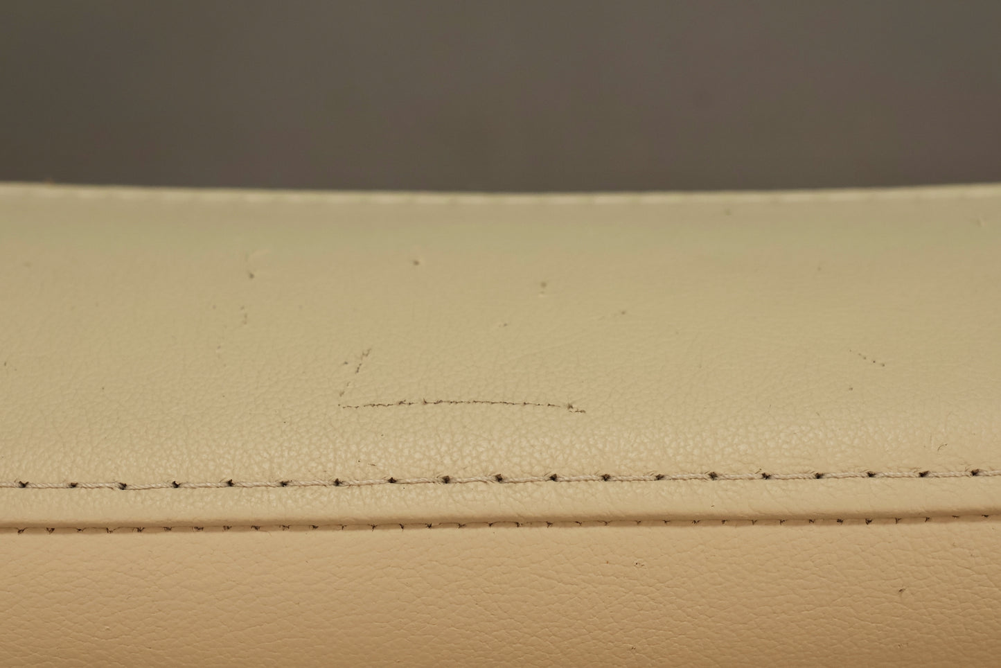 Ivory Leather Ekornes Lounge Chair & Ottoman