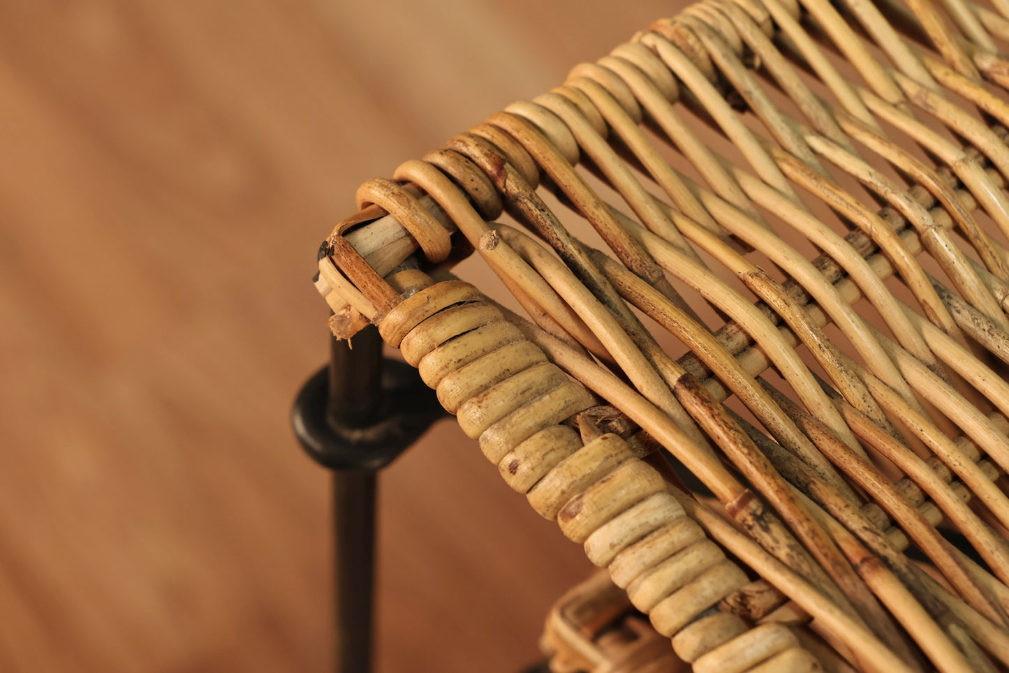Trio of Wicker & Iron Nesting Side Tables