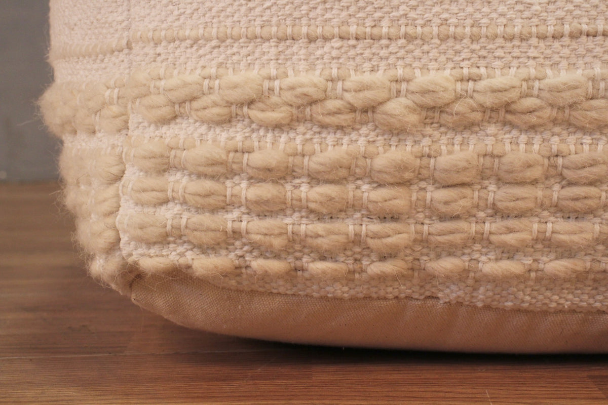 Ivory Knit Pouf