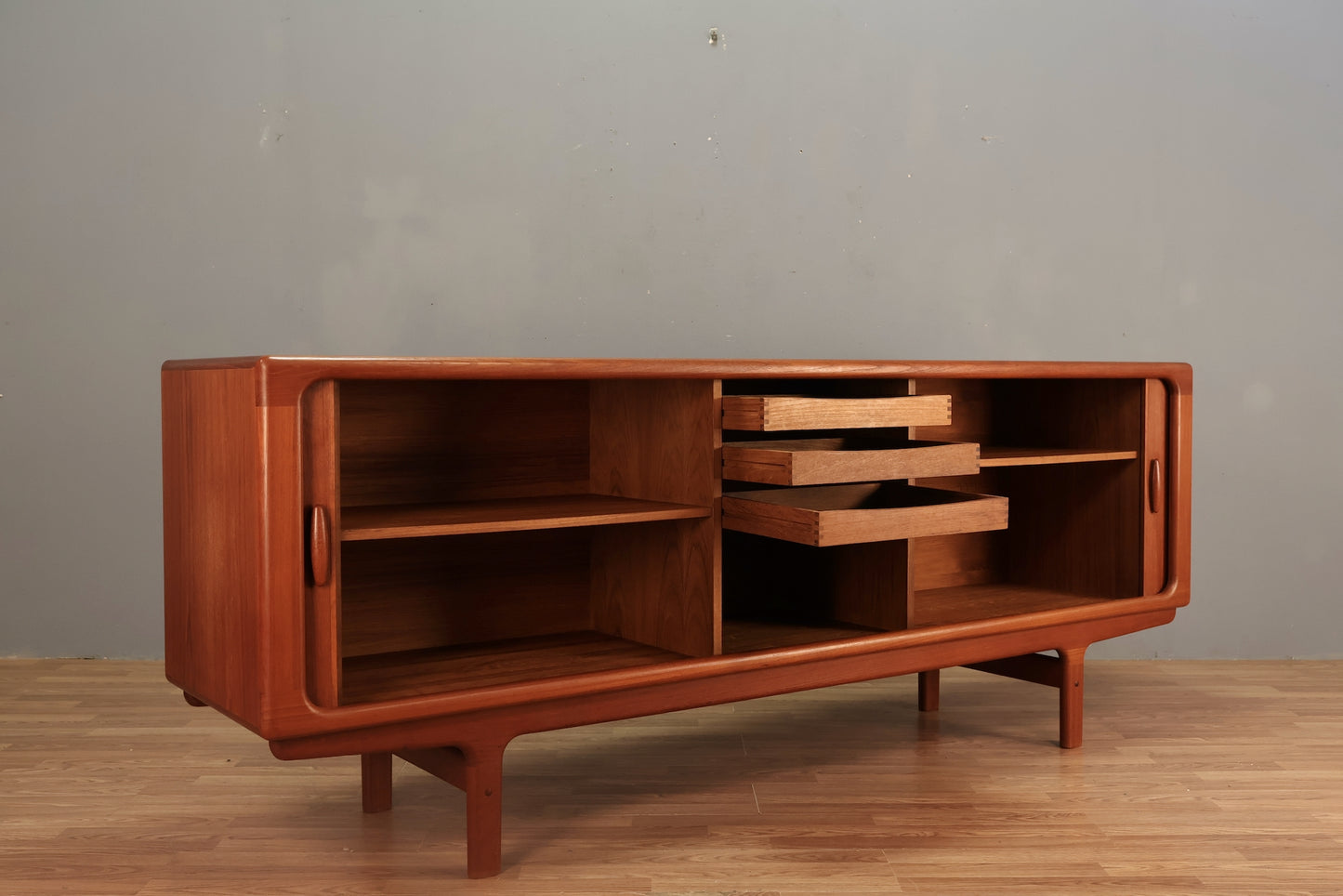 Large Dyrlund Teak Tambour-Door Credenza