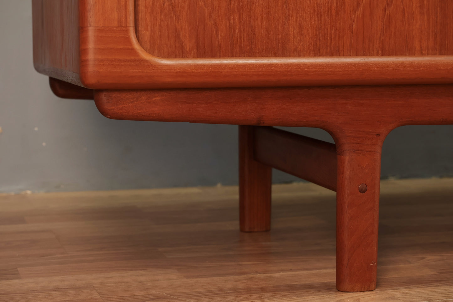 Large Dyrlund Teak Tambour-Door Credenza