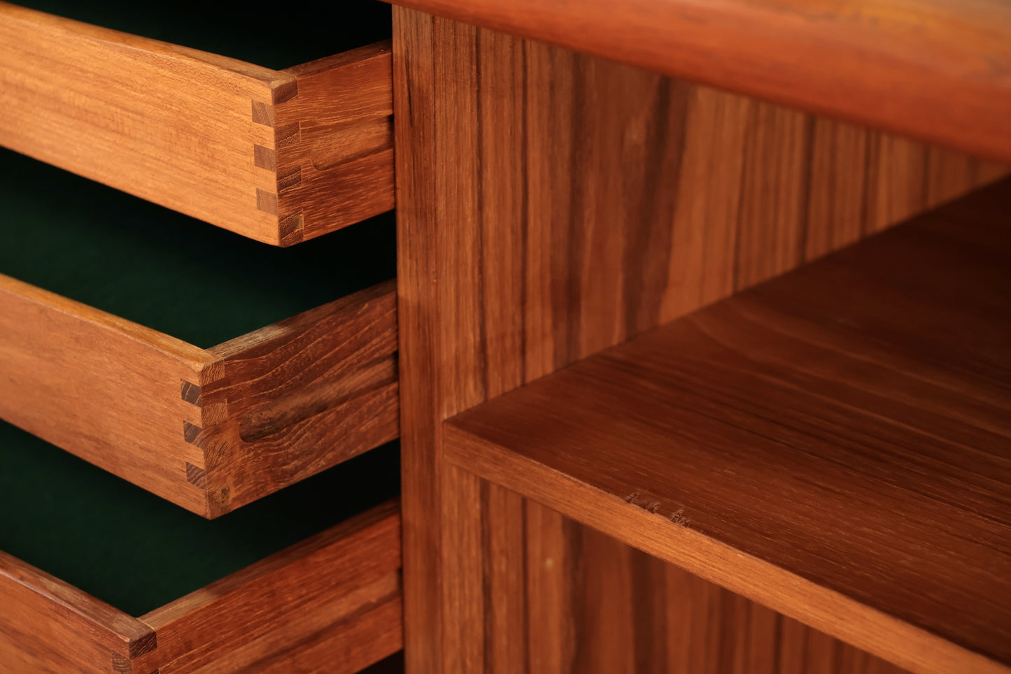 Large Dyrlund Teak Tambour-Door Credenza