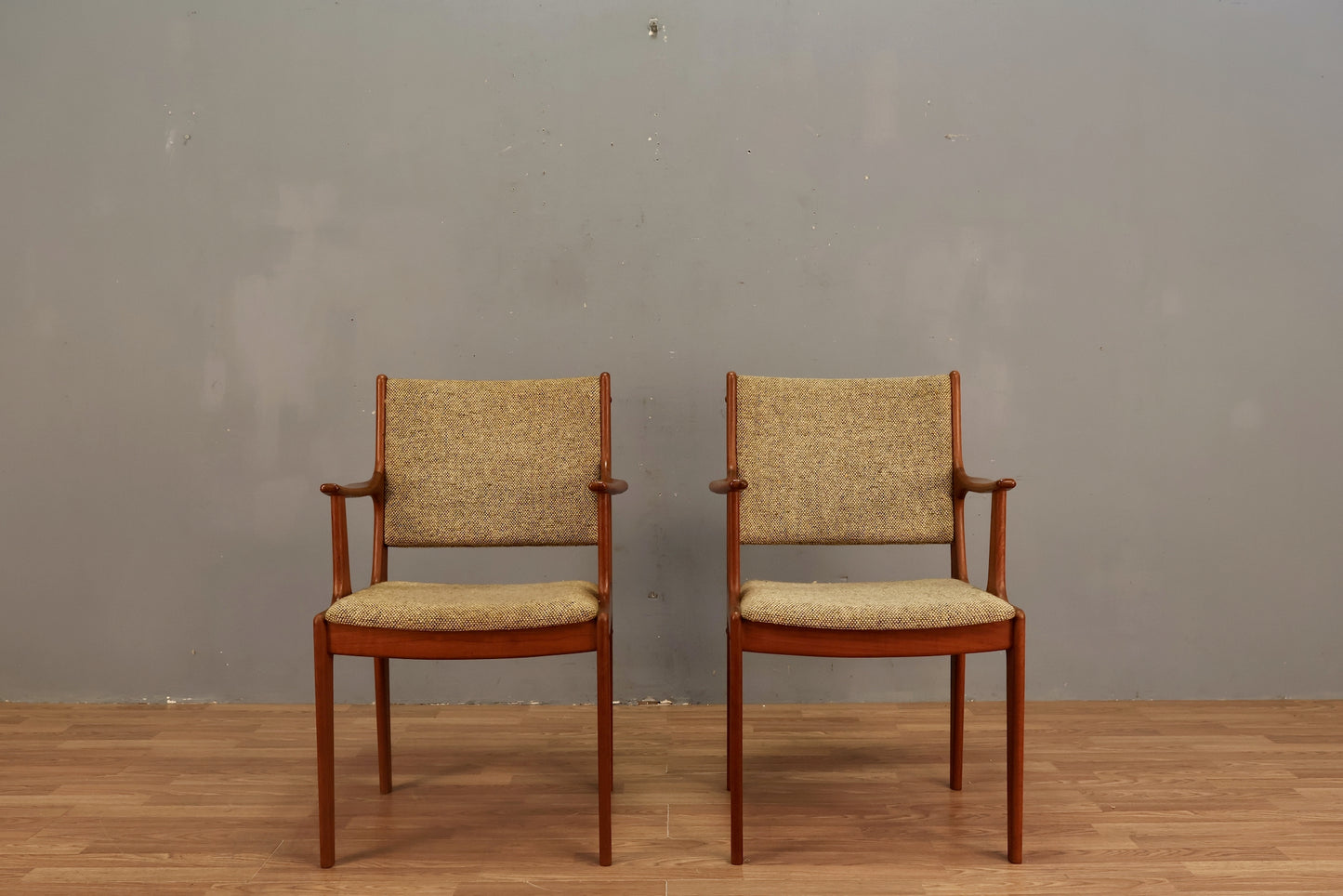 Mid Century Teak & Oatmeal Armchair
