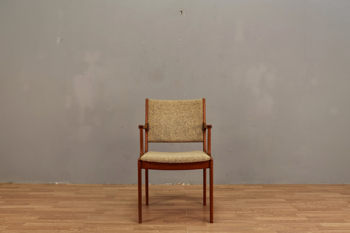 Mid Century Teak & Oatmeal Armchair