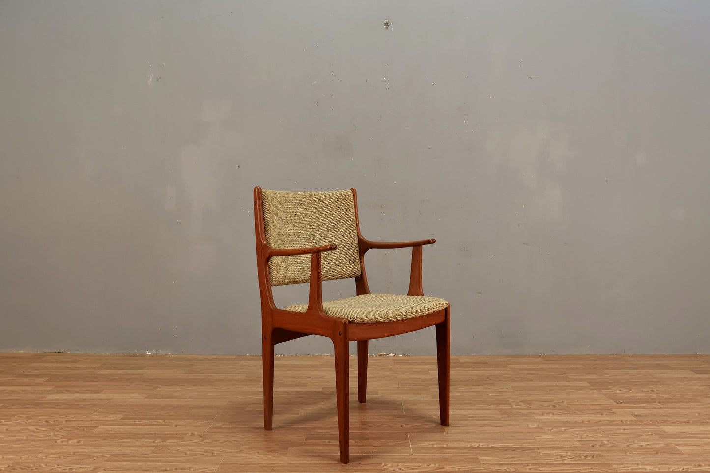 Mid Century Teak & Oatmeal Armchair