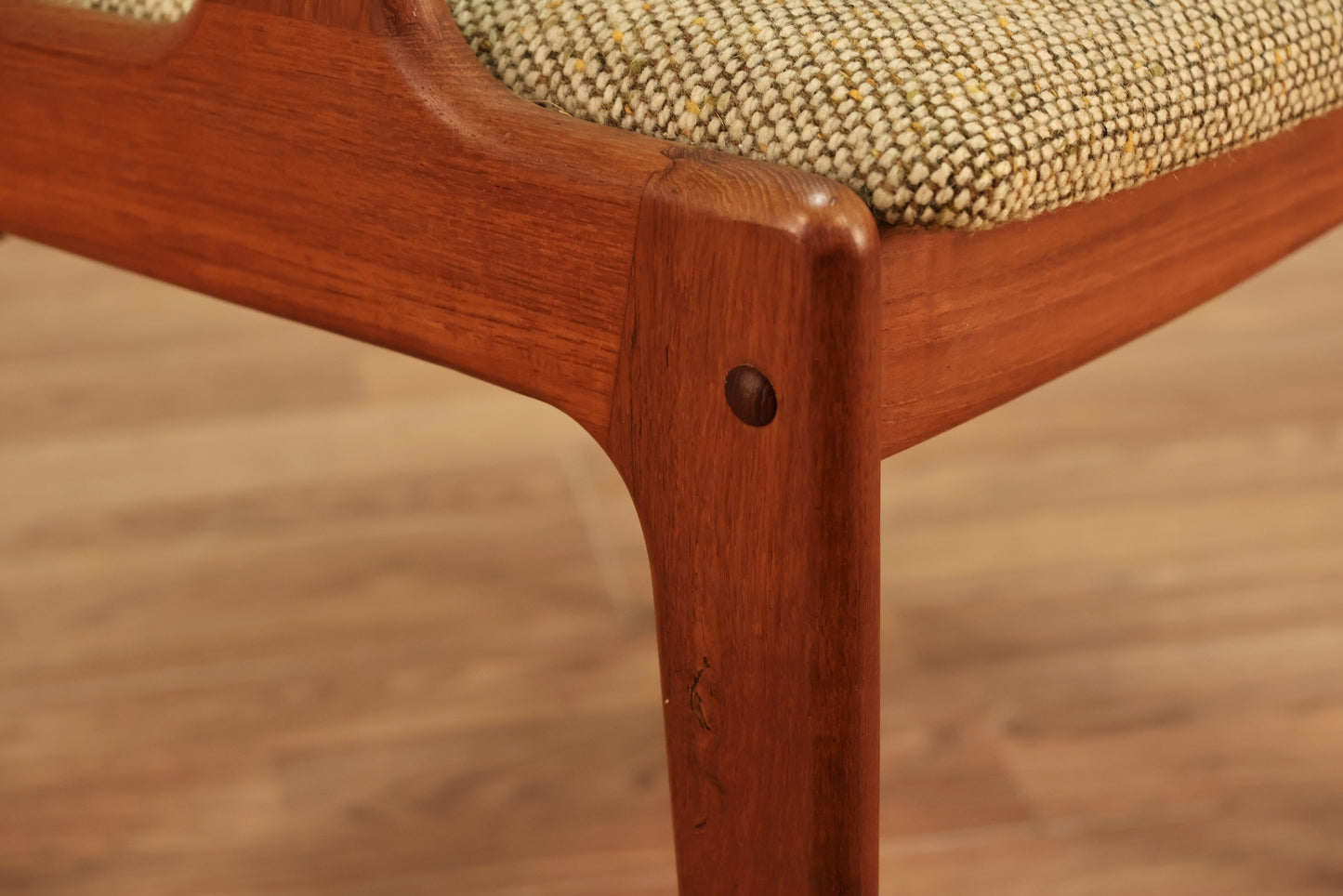 Mid Century Teak & Oatmeal Armchair