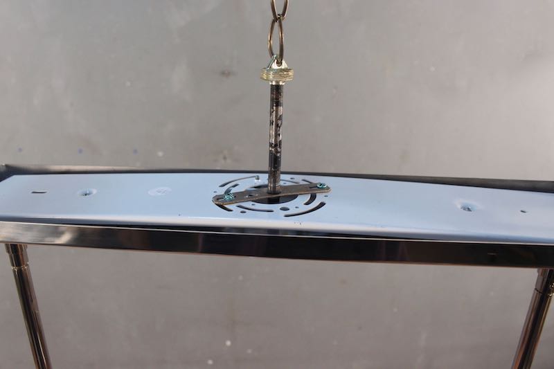 Large Modern Chrome & Glass Chandelier – ONLINE ONLY