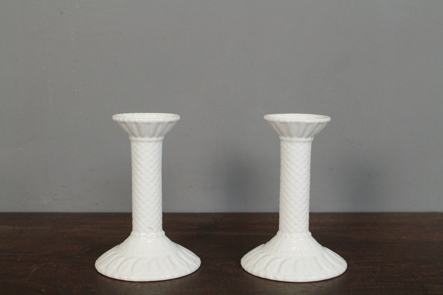 Pair of Portuguese White Candlesticks