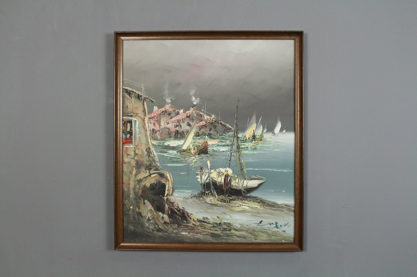 "Moored in Gloom" Painting