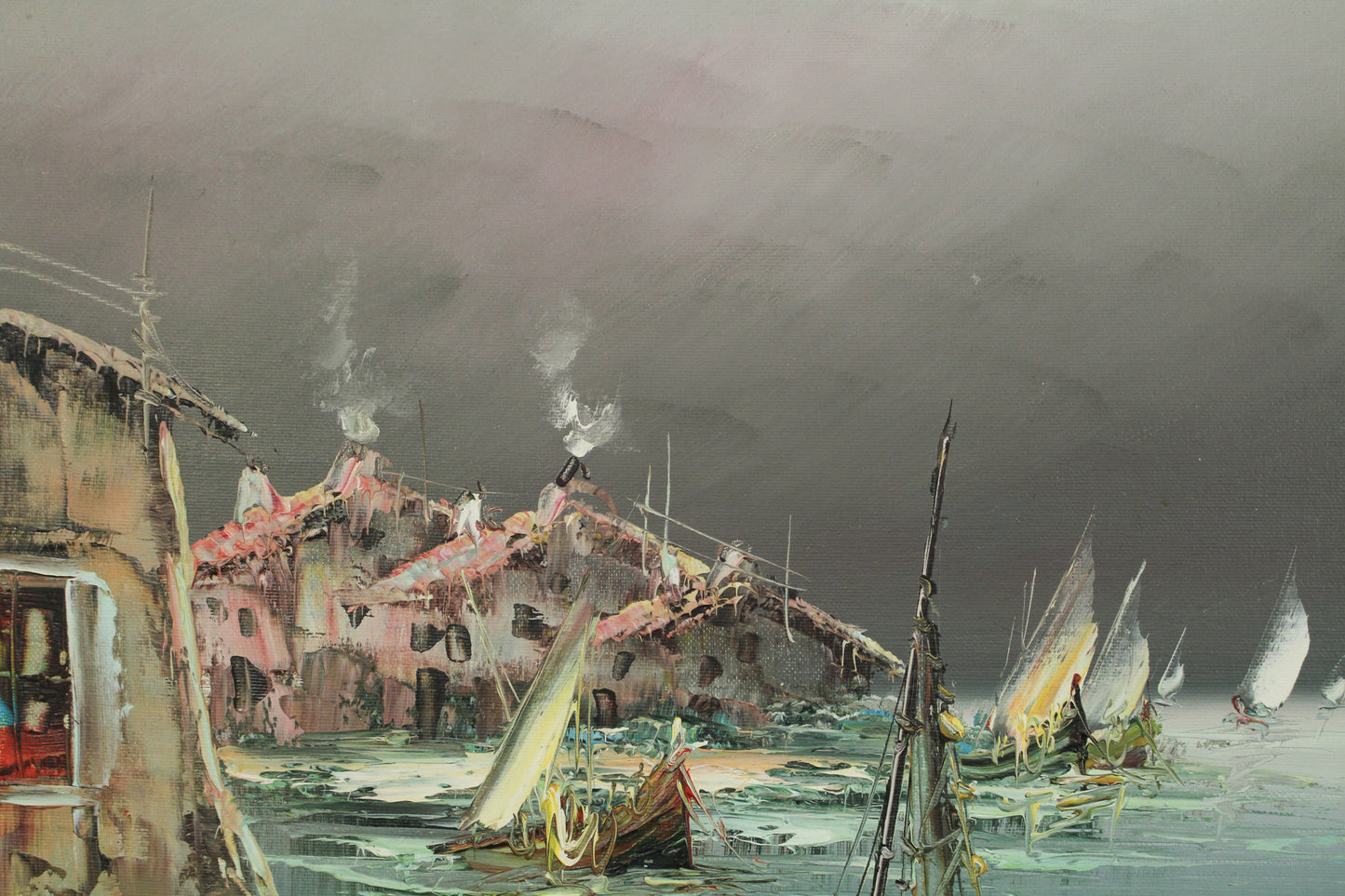 "Moored in Gloom" Painting