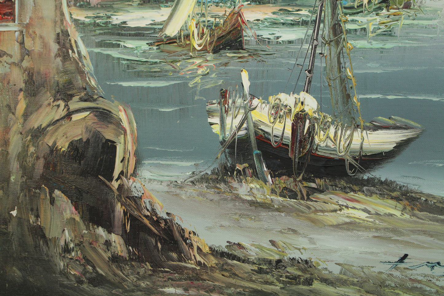 "Moored in Gloom" Painting