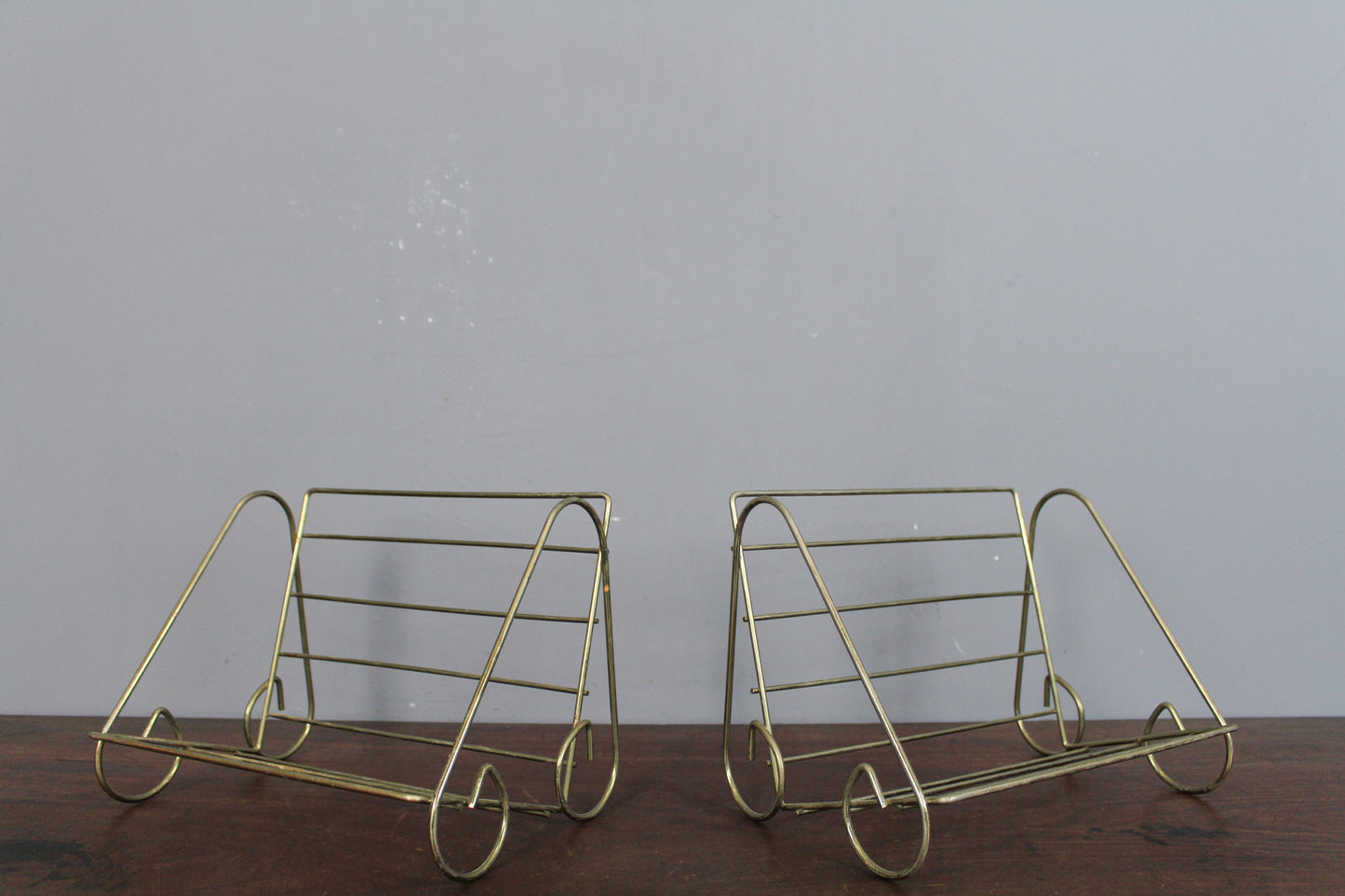 Pair of Petite Mid Century Wire Stands