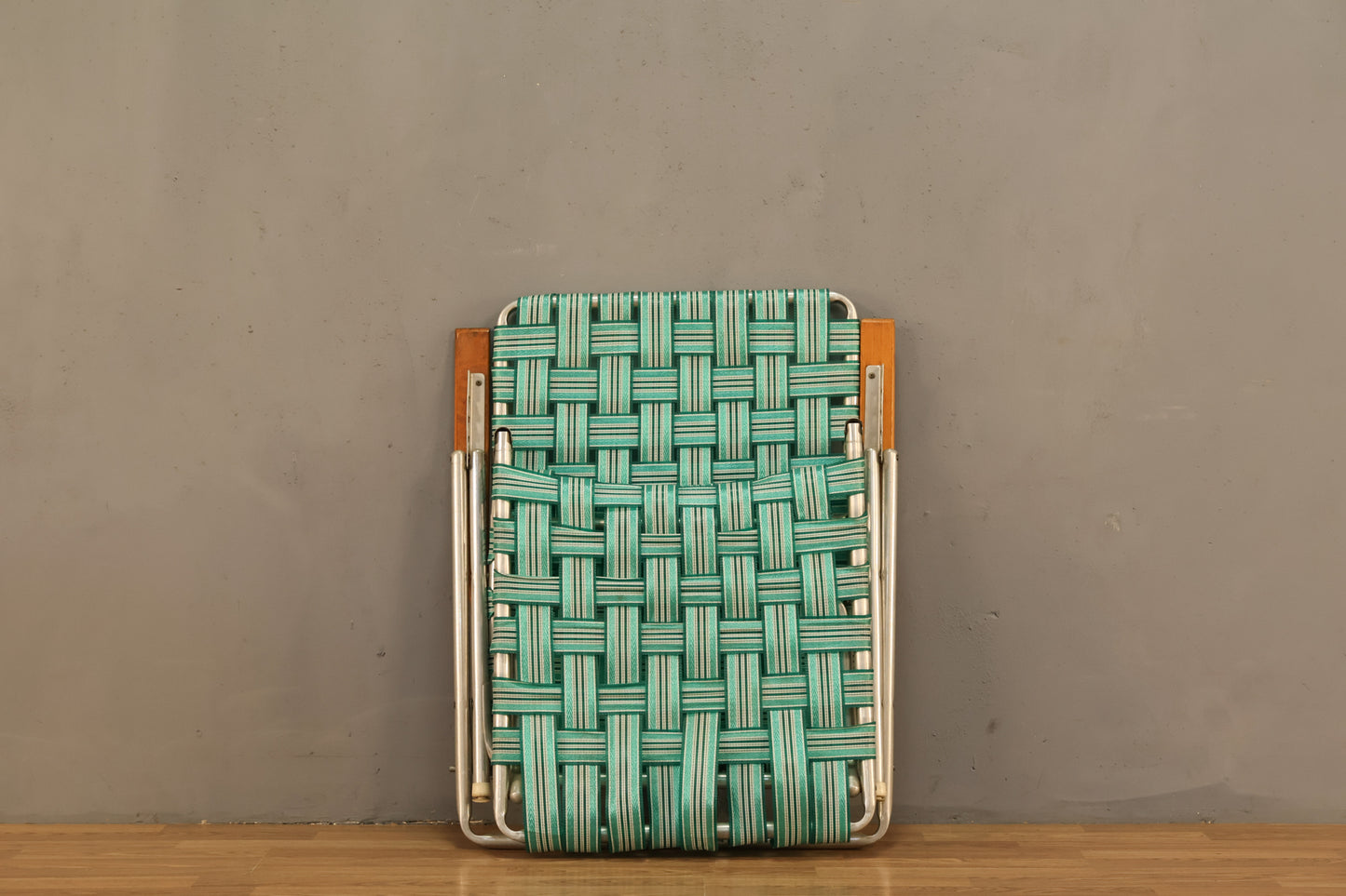 Aluminum & Teal Folding Lounge Chair