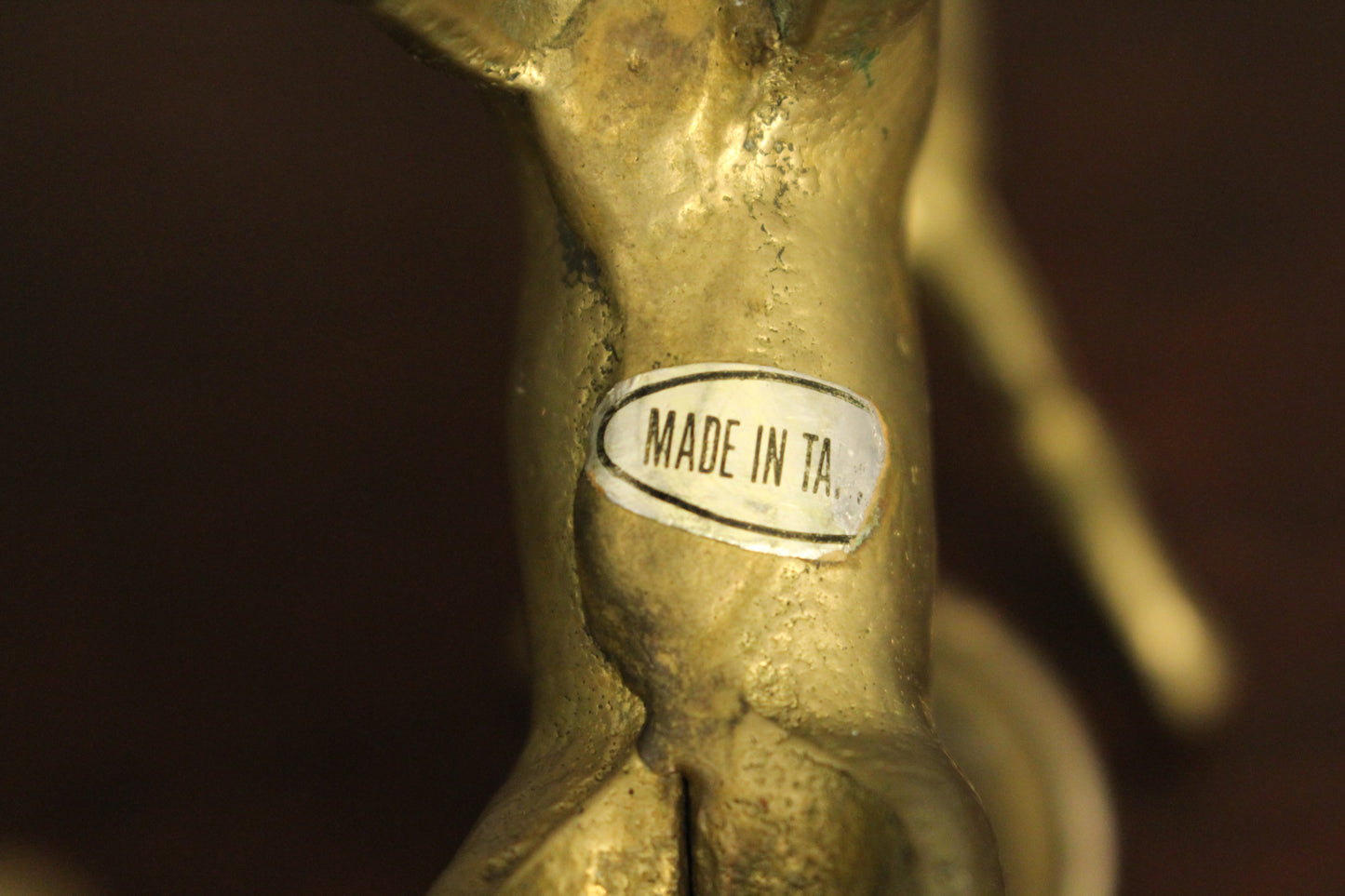 Petite Pair of Brass Deer Candlesticks