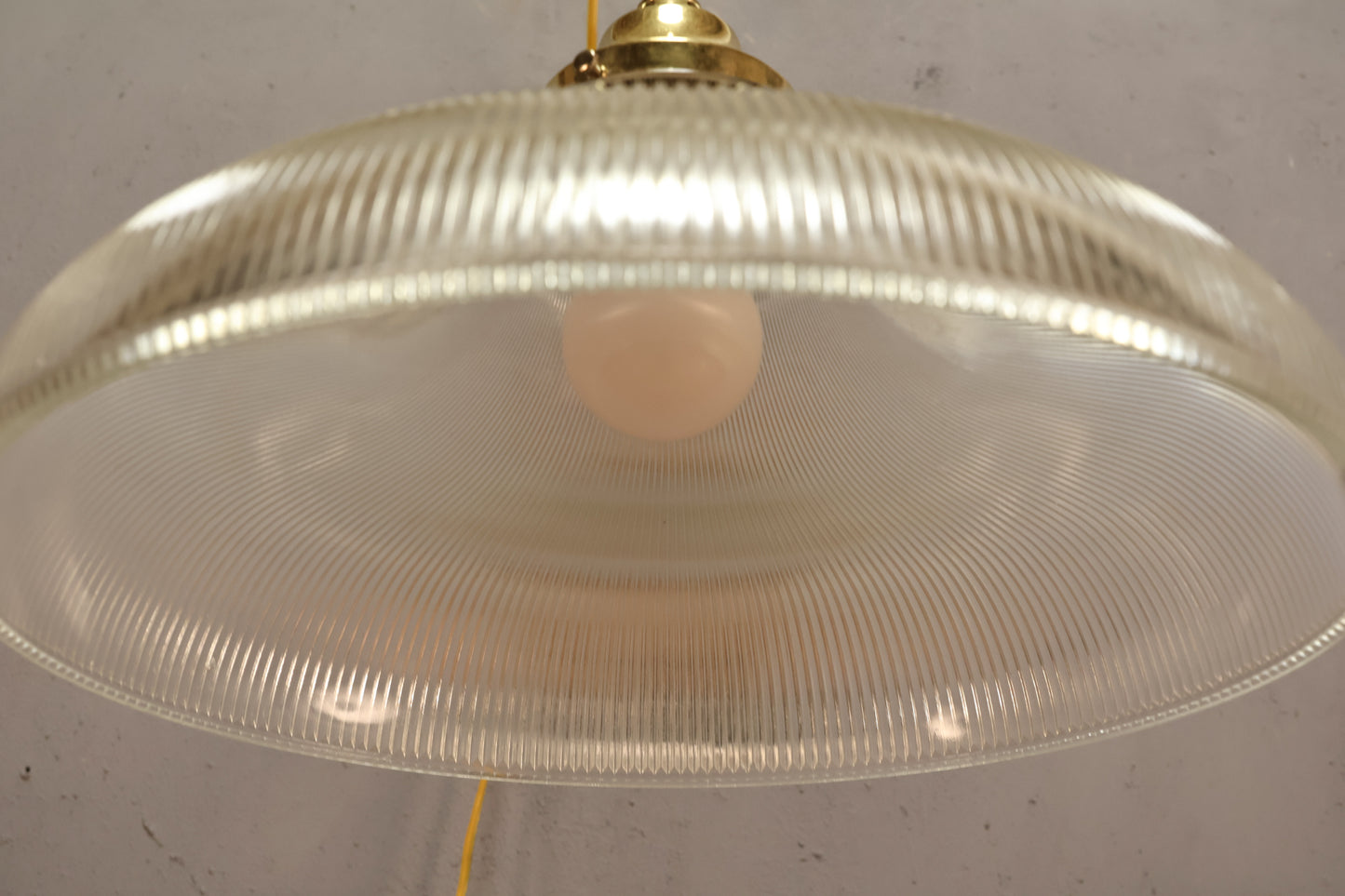 Brass & Fluted Glass Chandelier