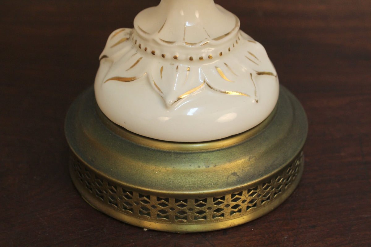 Fringed Roses Ceramic Table Lamp