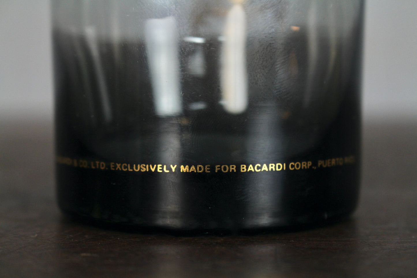 Set Of 4 Bacardi Smoked Rocks Glasses