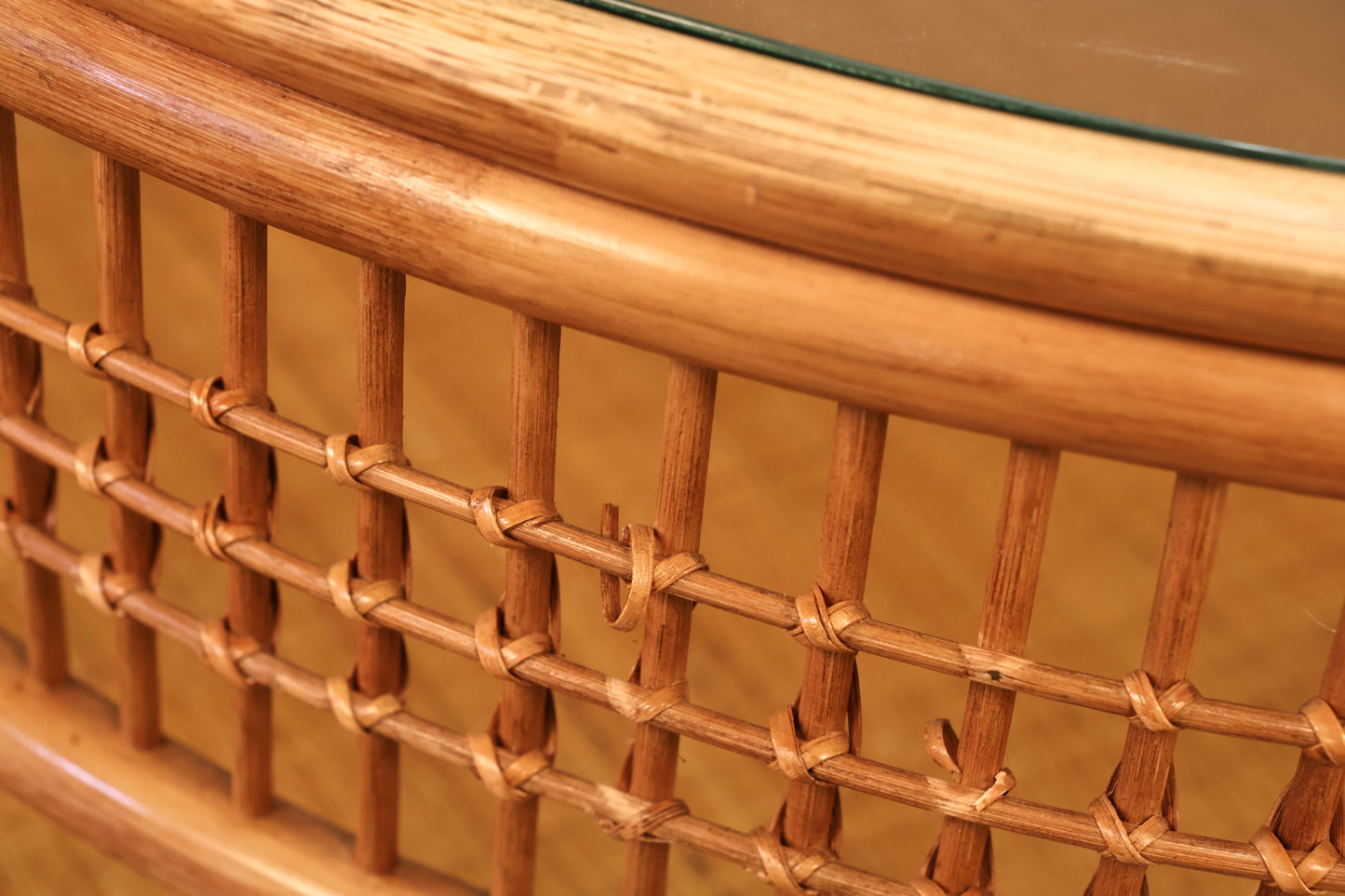 Rattan & Glass Round Coffee Table - ONLINE ONLY