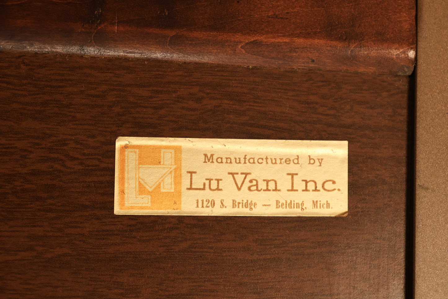 Mid Century Walnut & Laminate Record Cabinet