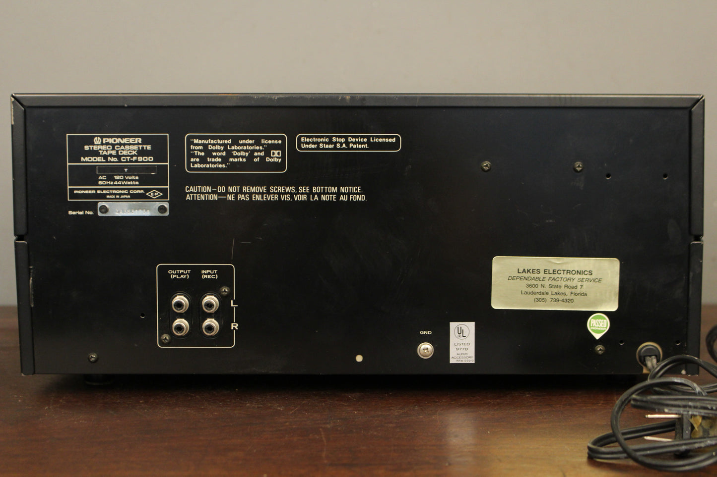 Prop Pioneer Stereo Cassette Tape Deck