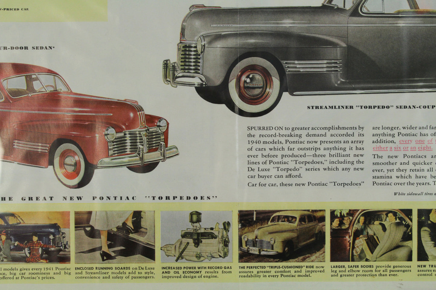 1941 Pontiac Torpedo Framed Ad