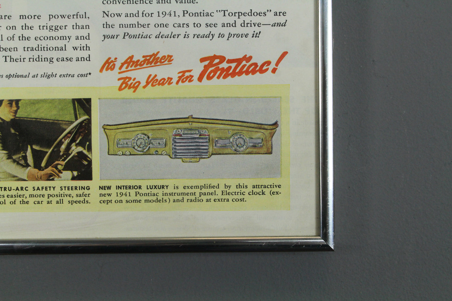 1941 Pontiac Torpedo Framed Ad