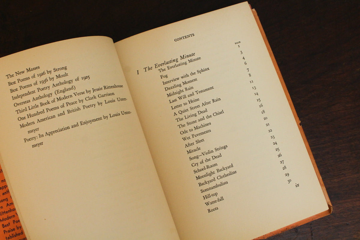 "The Everlasting Minute" Louis Ginsberg Poetry Book