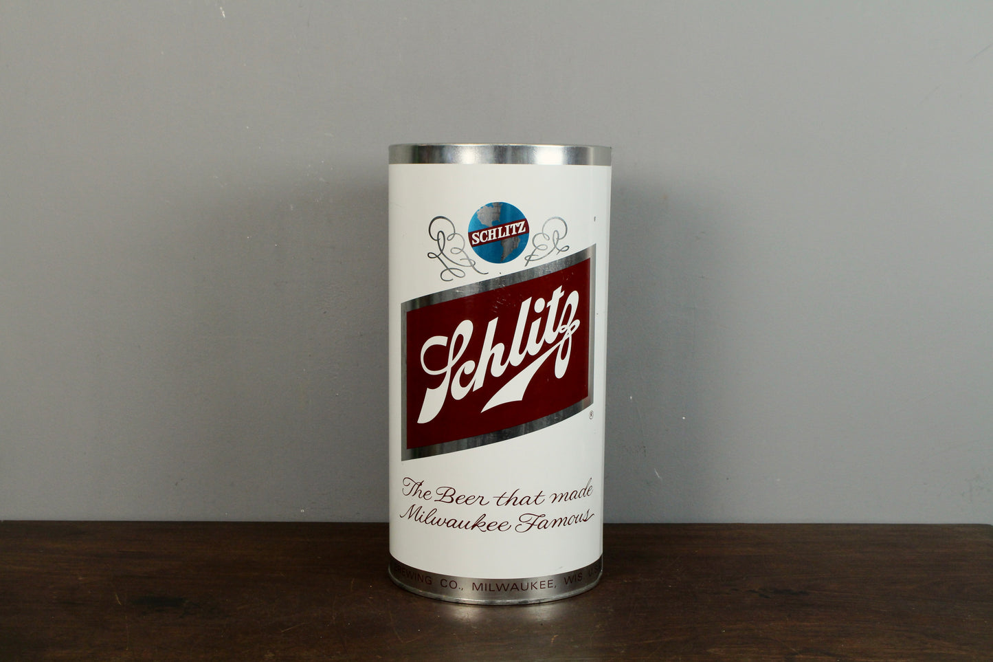 Schlitz Beer Metal Wastebasket