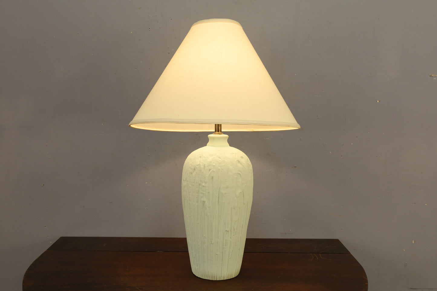 Seafoam Chalkware Table Lamp