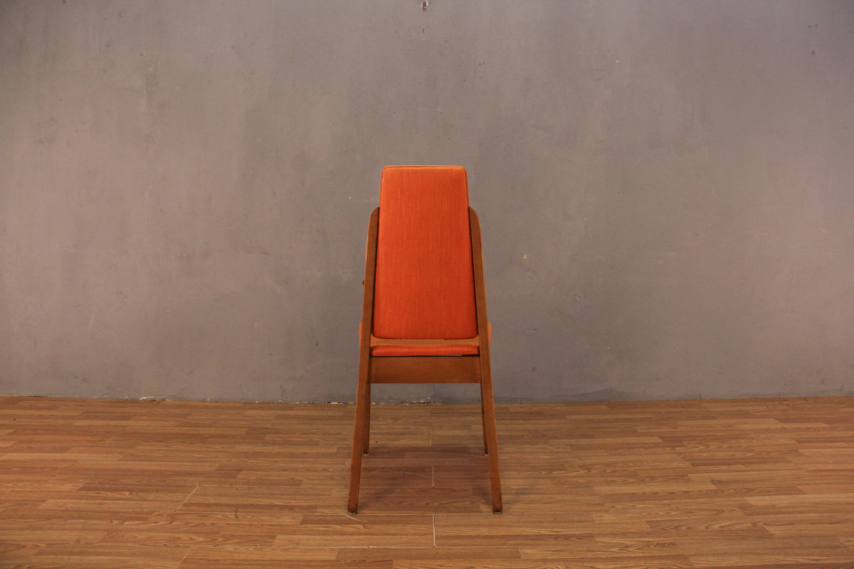 Mid Century Orange Vinyl Side Chair