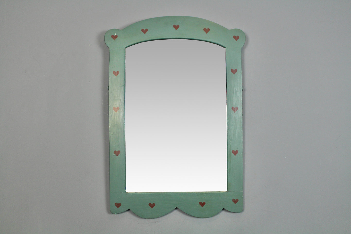 Country Teal Heart Mirror