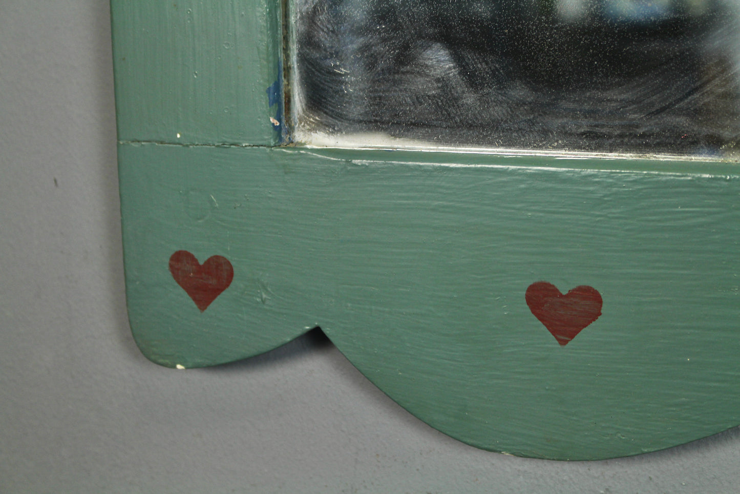 Country Teal Heart Mirror