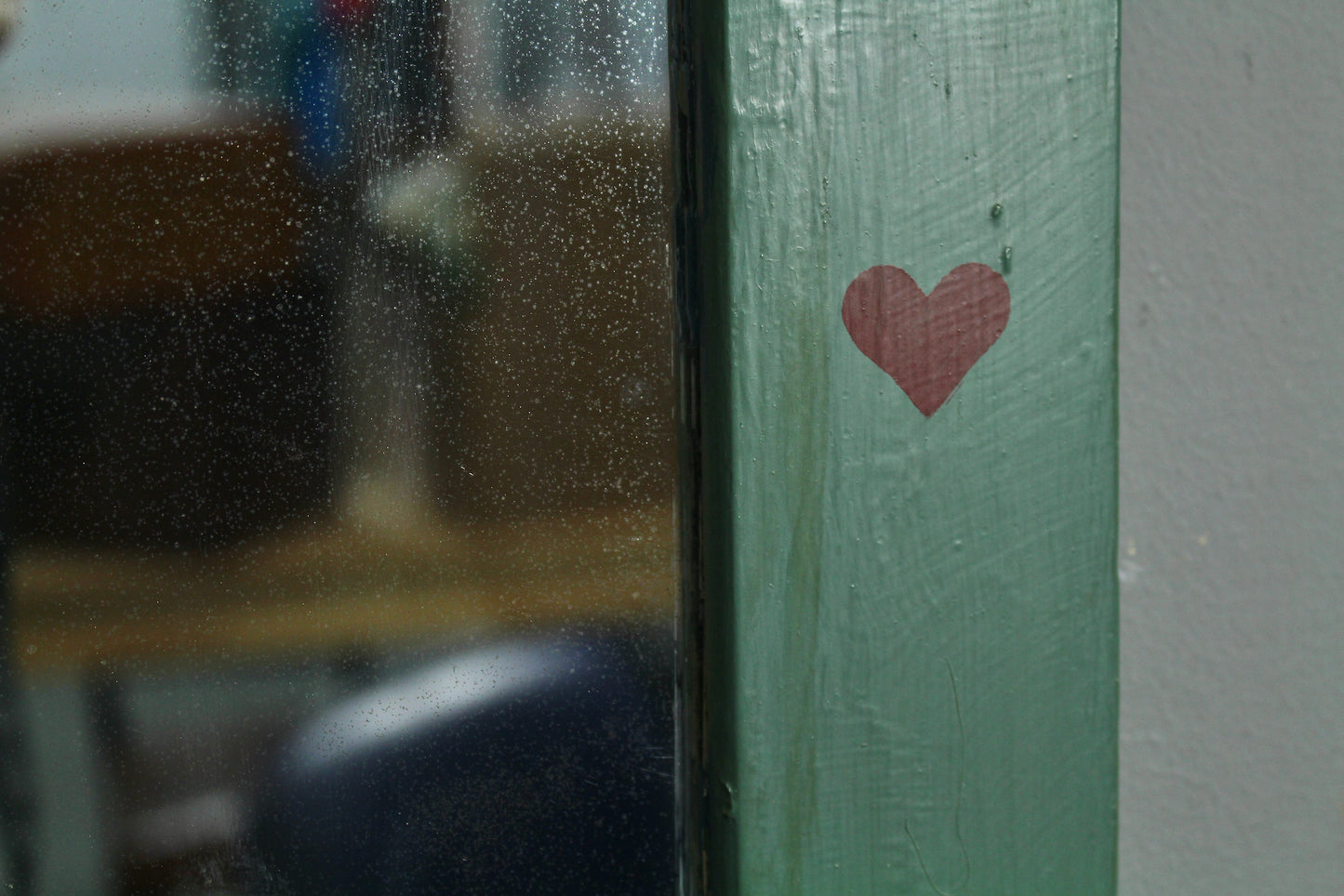 Country Teal Heart Mirror