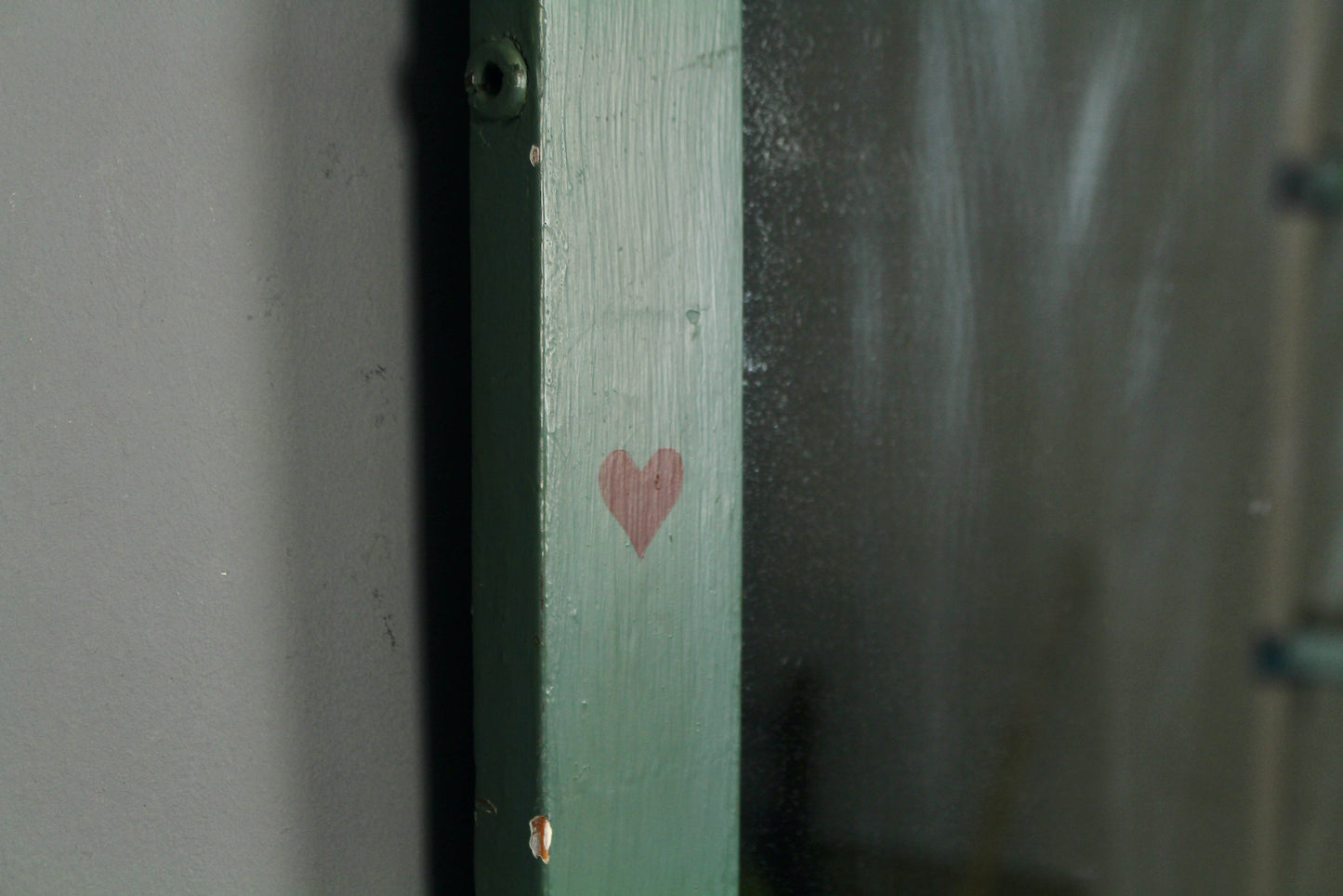 Country Teal Heart Mirror