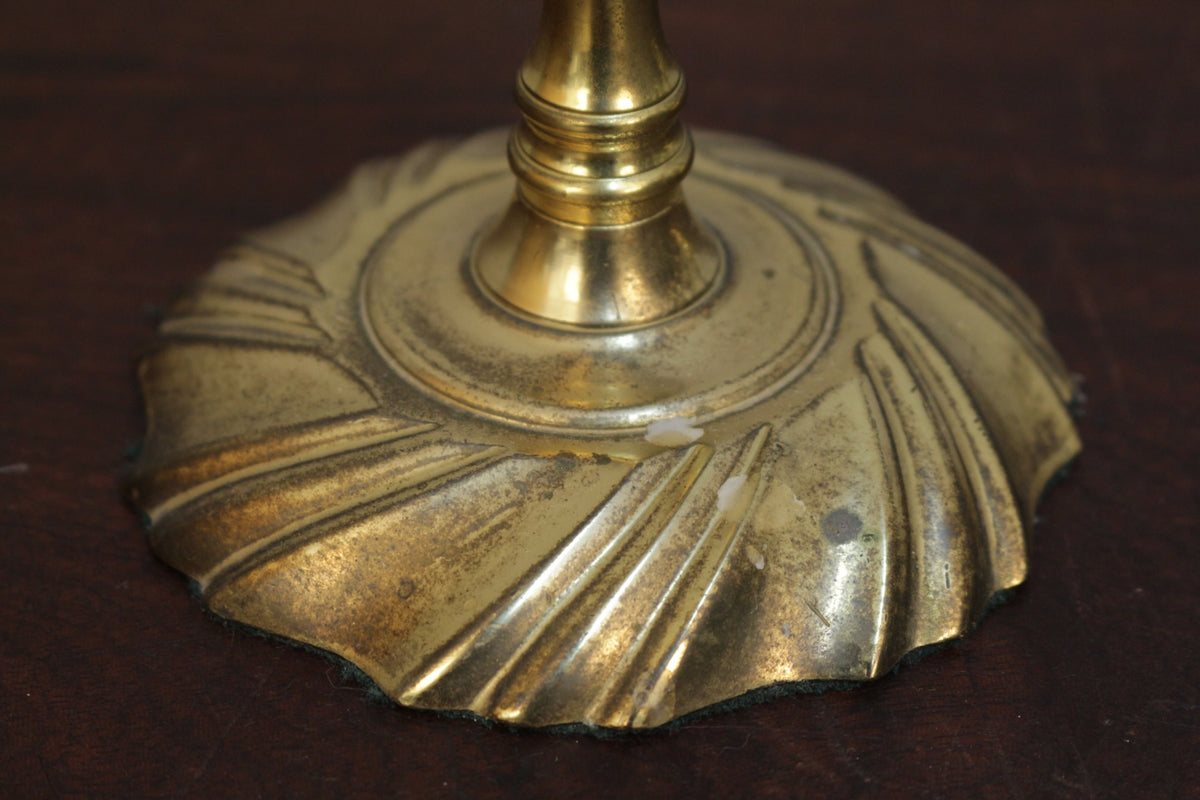 Pair of Turned Brass Candlesticks